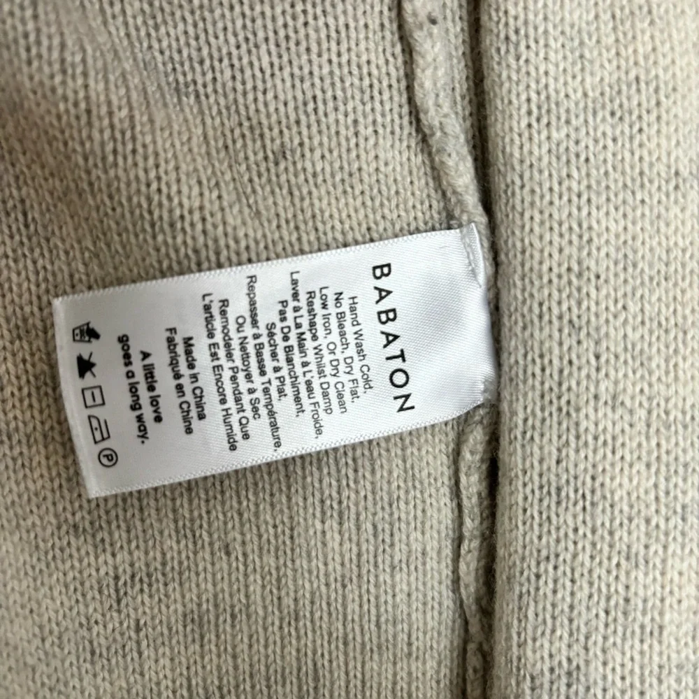 Aritzia Babaton Wool Cashmere Beekman Brennan Light Gray Sweater Cardigan Large